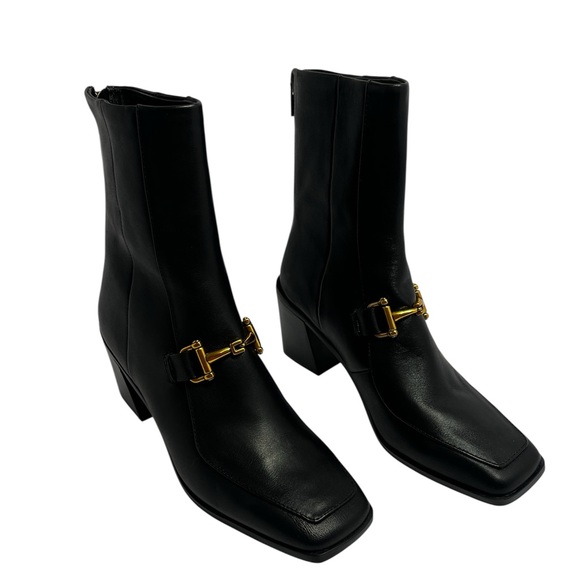 ZAC Zac Posen Shoes - NWOT Zac Posen Metal Bit Leather Equestrian Square Toe Ankle Zipper Boot SZ 6.5